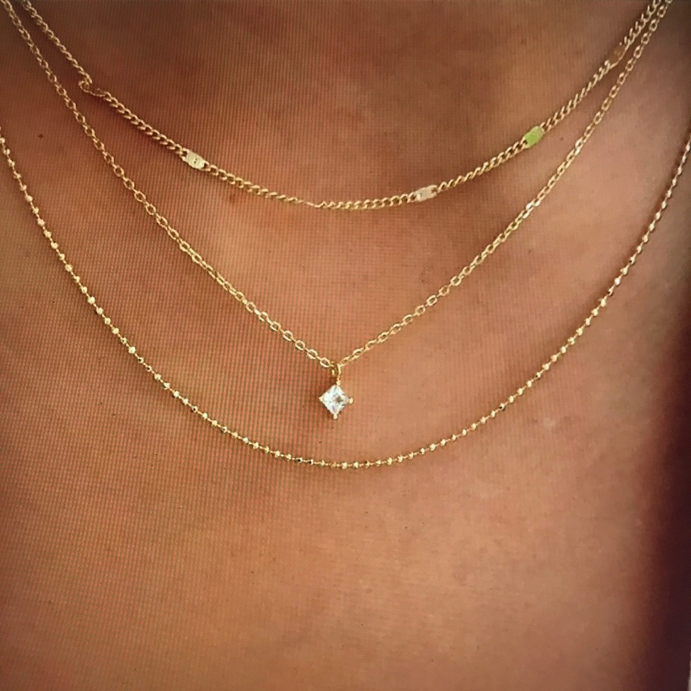 "Lumina" Triple Layer CZ Pendant Necklace